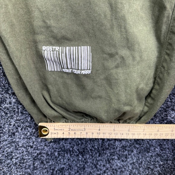RGSTR Mens Olive Green Cargo Jogger Pants Streetwear Barcode Graphic Size 5X - Picture 8 of 8